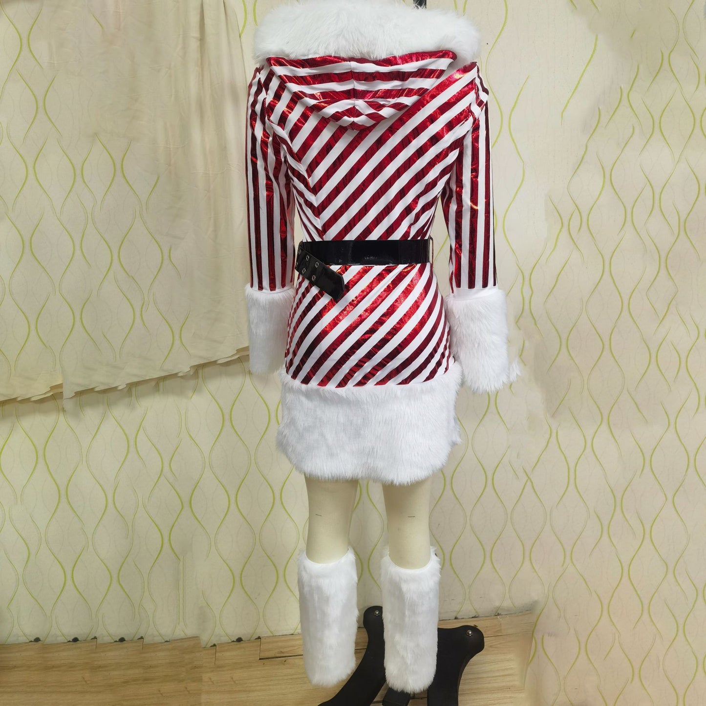 Striped Christmas costume, Christmas costume, COS costume, performance costume, foot set, Christmas costume