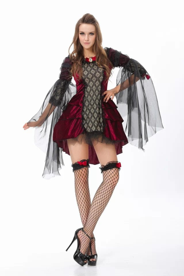 Vampire Costume Uniform Party Performance Outfit Christmas Costume Halloween Costume Witch Costume Gothic Queen Style Dress