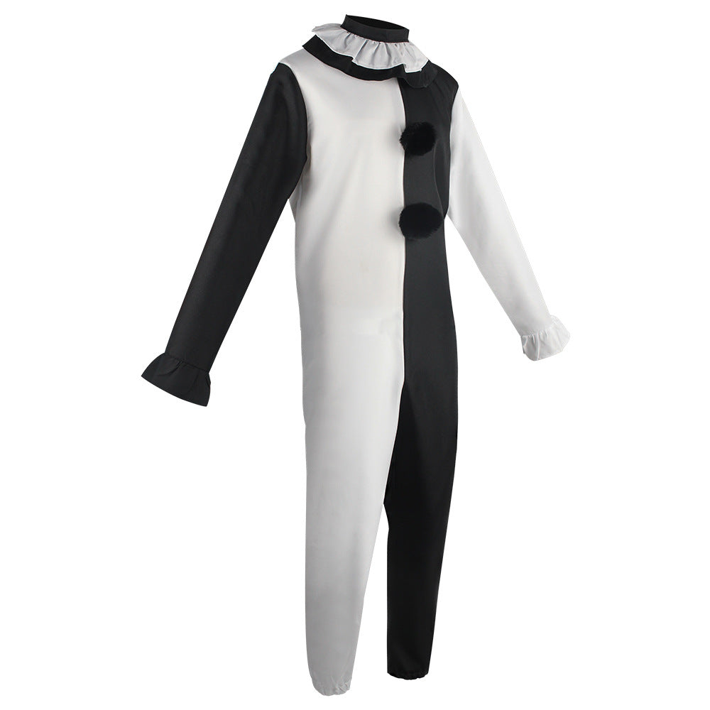 Pierrot Clown Halloween Costume – Black & White Jumpsuit | Men's, Women's & Kids'