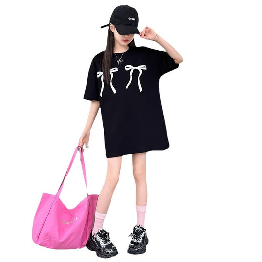 Cool Mid-Length Short Sleeve T-Shirt for Girls