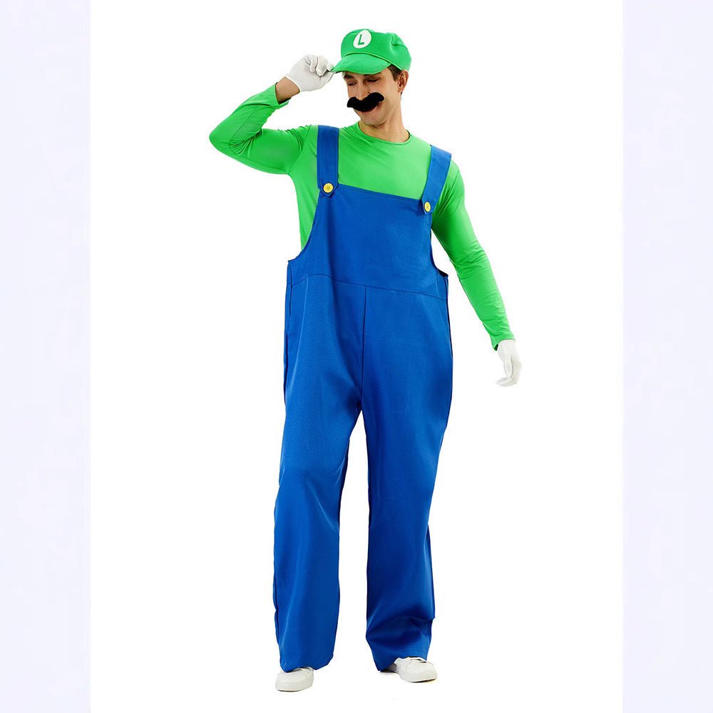 Halloween Costume Party Outfit Mario Cosplay Costume for Men and Women Adult Clothing Mario Performance Costume Wholesale