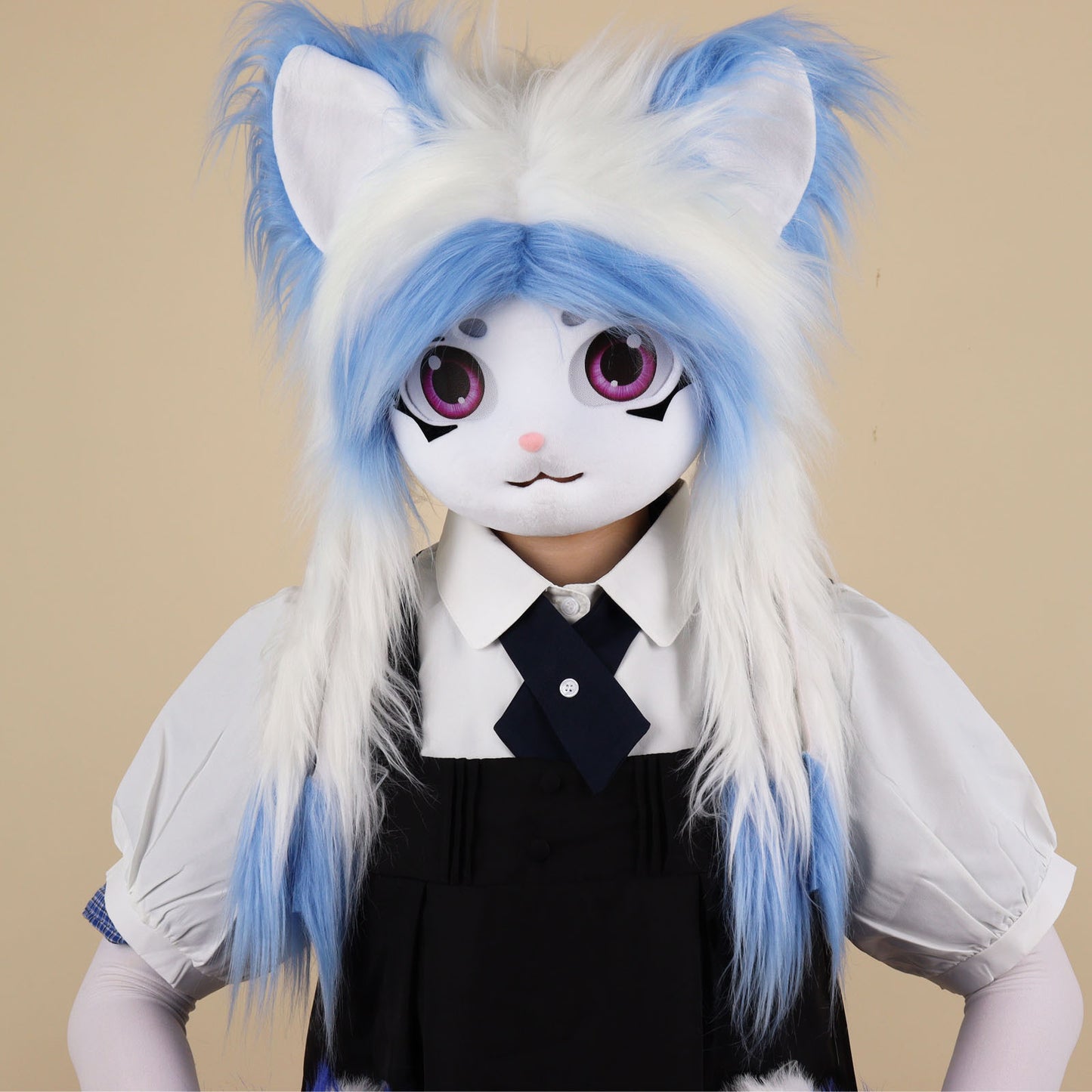 Kigurumi Plush Animal Head Wearable Hoodie Lolita Ready-to-Wear Cosplay Cute Animal Costume Furry Costume