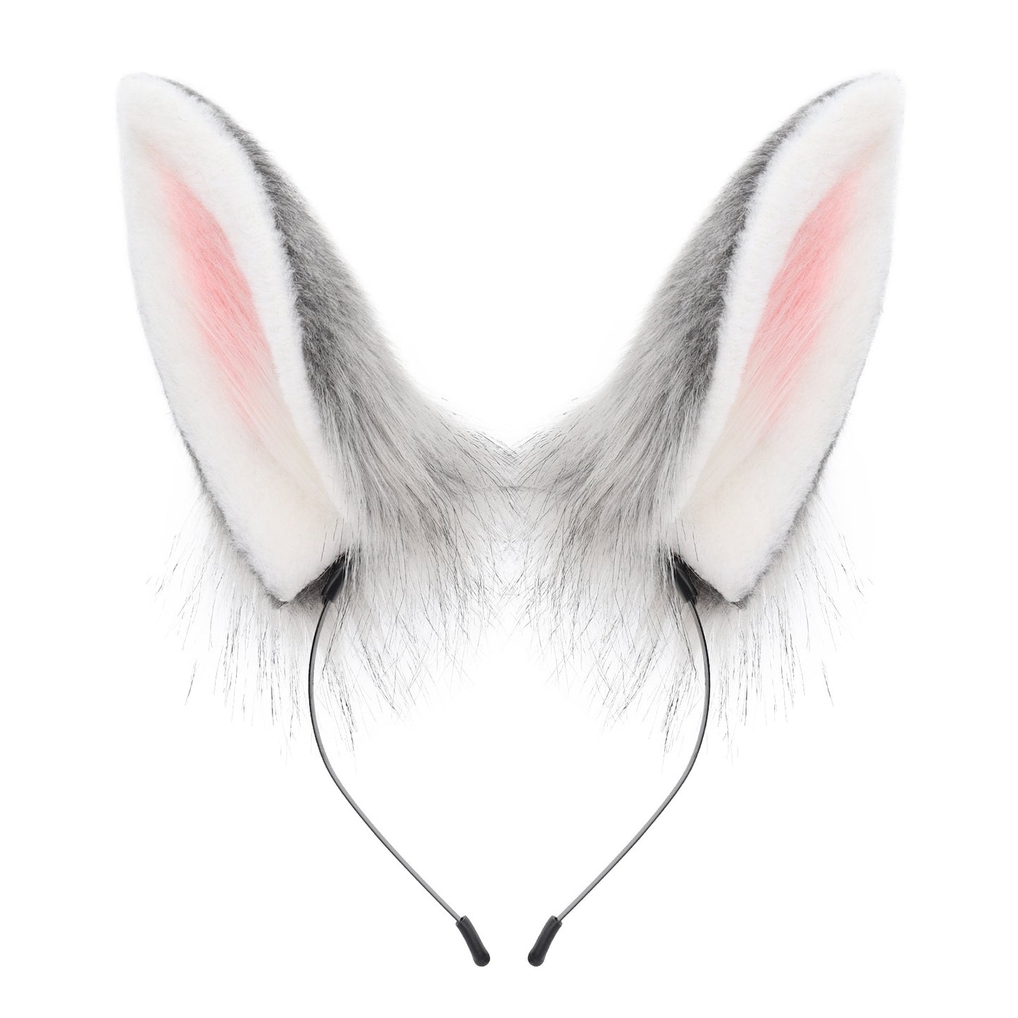 Cute Plush Rabbit Ears Hair Accessory for Anime Cosplay Costume, Realistic Animal Ears Headband Hairband
