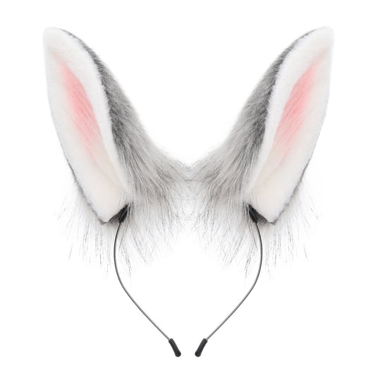 Cute Plush Rabbit Ears Hair Accessory for Anime Cosplay Costume, Realistic Animal Ears Headband Hairband