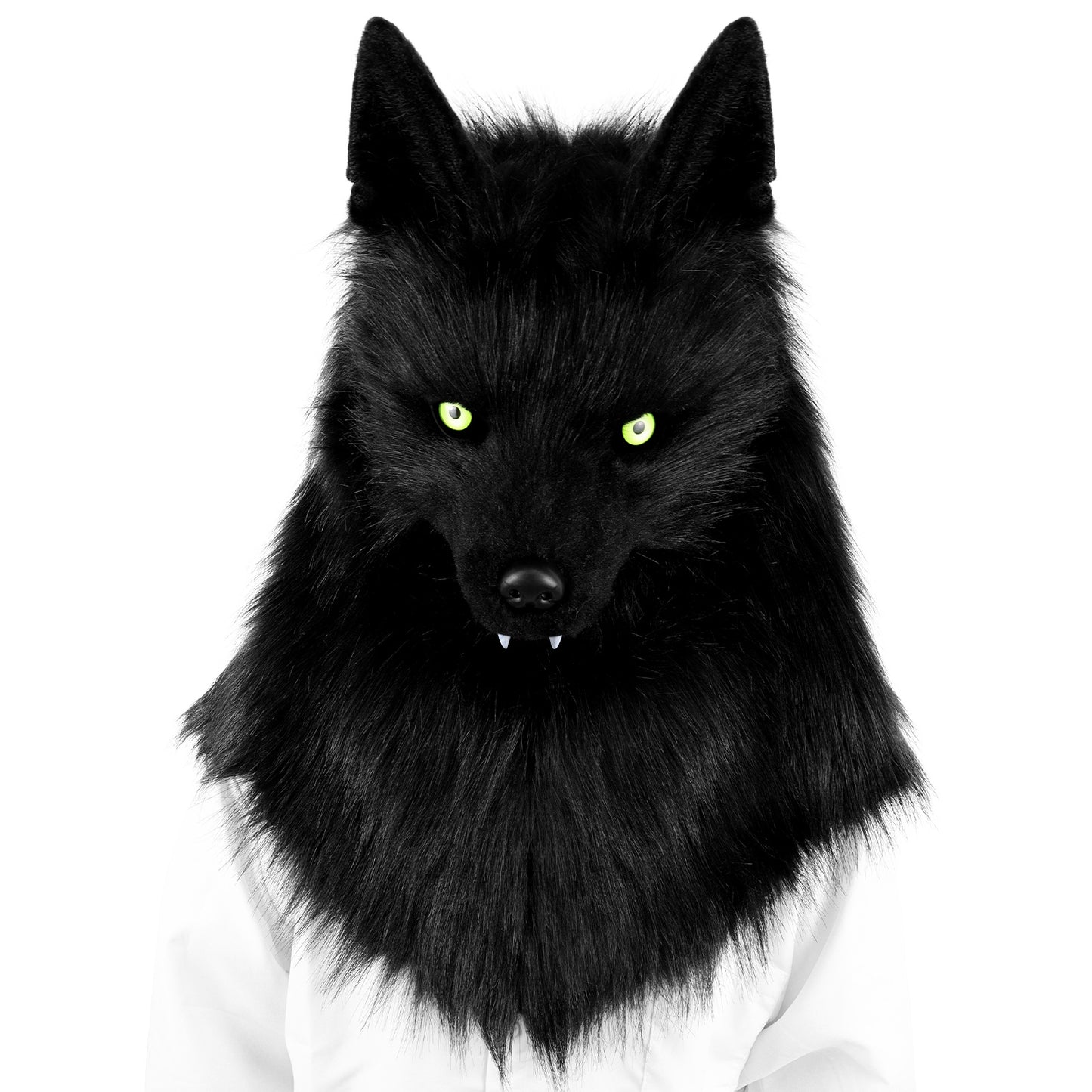 Halloween Party Faux Fur Canine Wolf Half-Face Mask Viking Medieval Costume Headpiece Prop