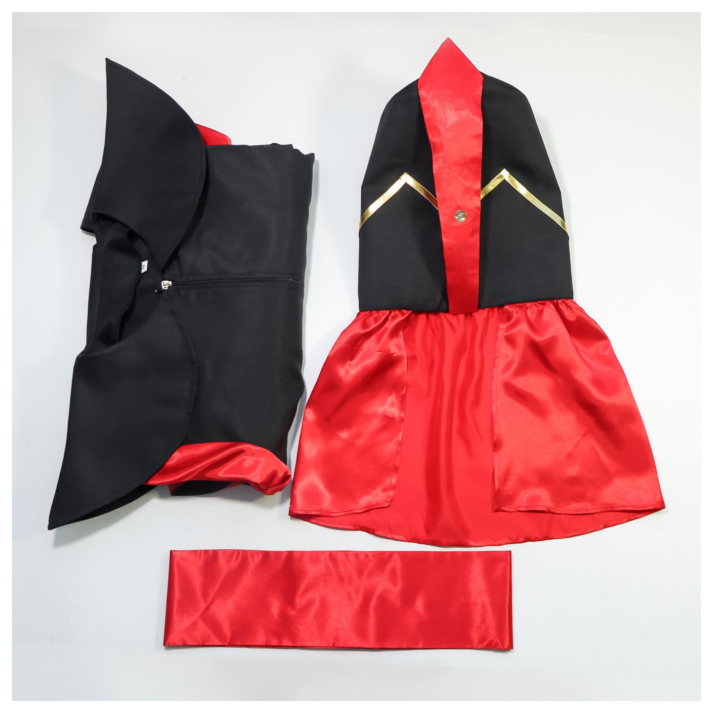 Jafar Cosplay Costume – Aladdin (Disney) | Black & Red Floor-Length Robe with Cape, Sash Belt & Vizier Hat | S–3XL