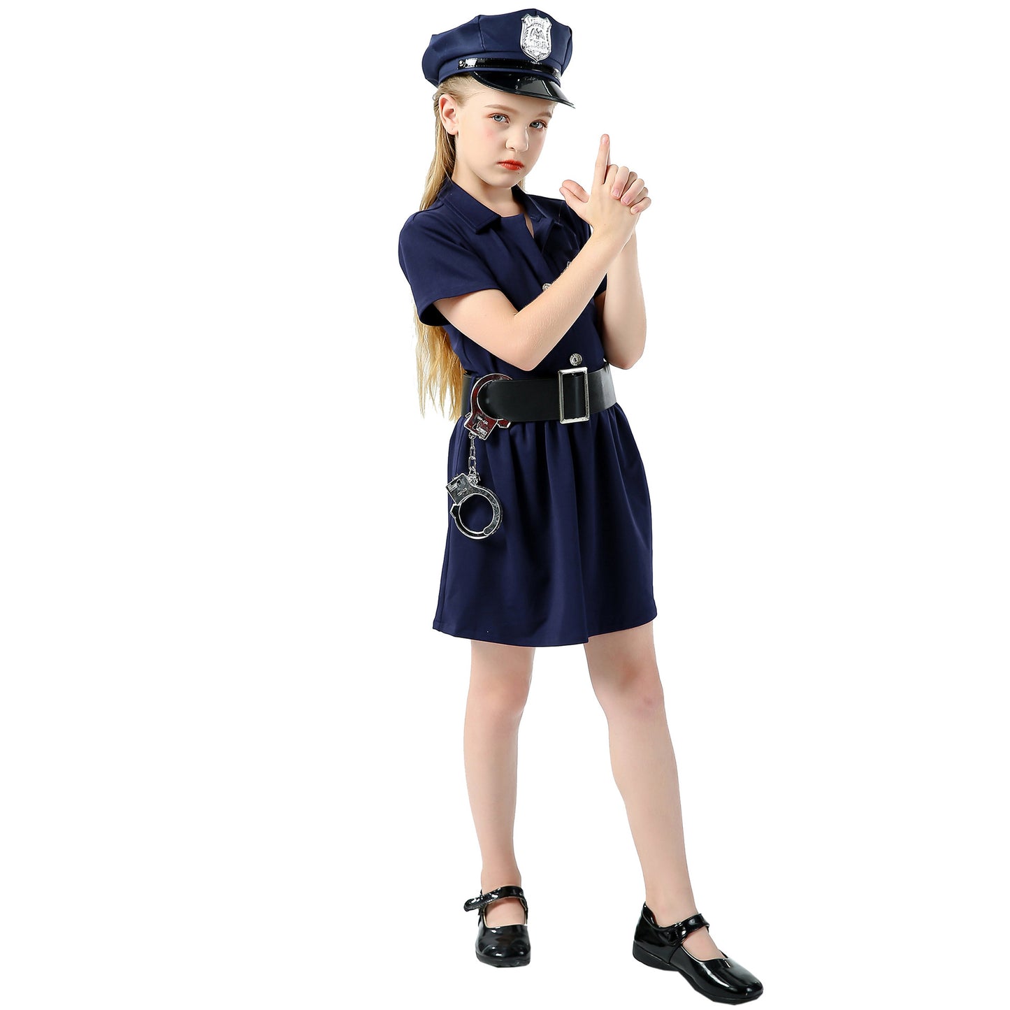 Kids' Police Officer Costume – Boys & Girls | Hat, Uniform, Belt, Handcuffs & Badge Set