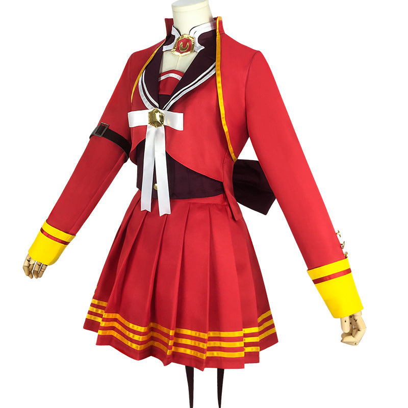 Mash Kyrielight Cosplay Costume – Fate/Grand Order | Red Sailor Uniform, Pleated Skirt, Bow Tie & Choker | S–3XL