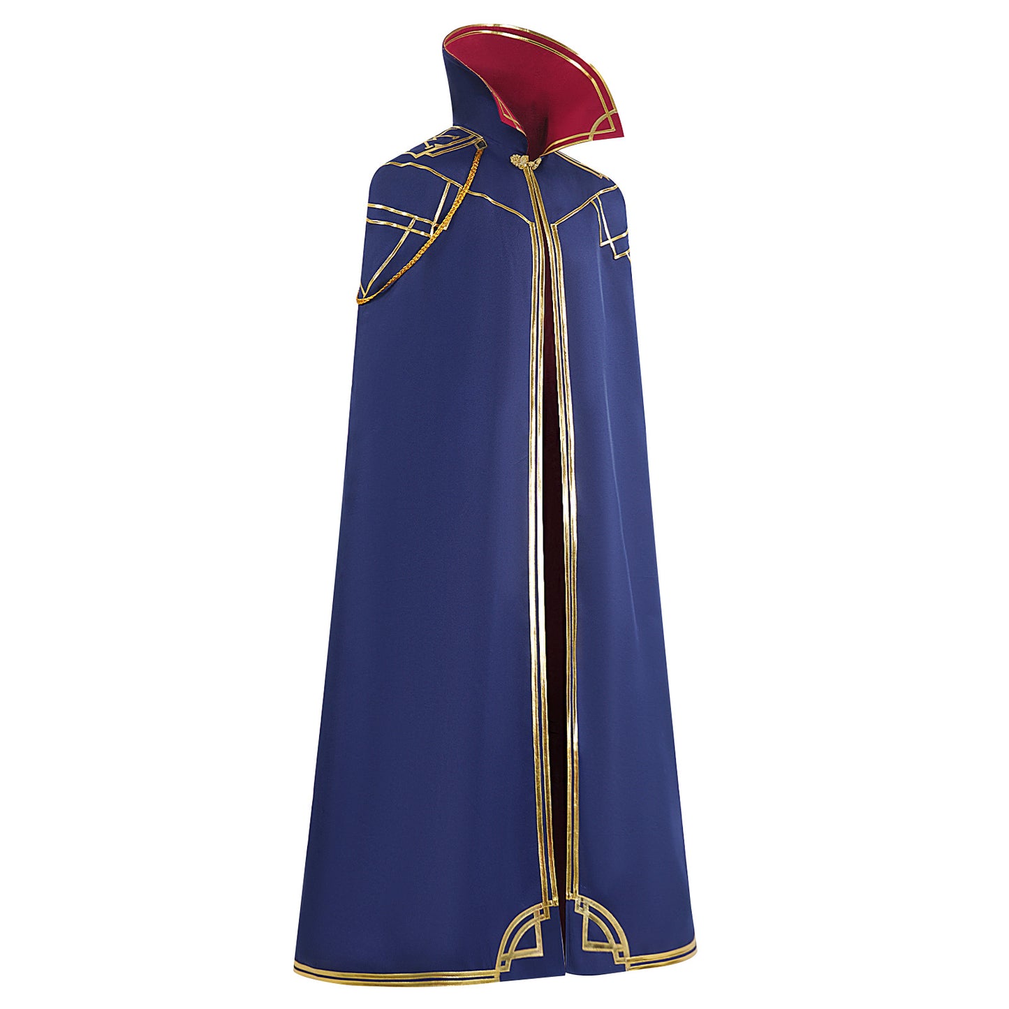 Caitlyn Sheriff Cloak Cosplay Costume – Arcane: League of Legends | Royal Blue Floor-Length Cloak with Gold Trim & Red Lining | S–M to 2XL–3XL