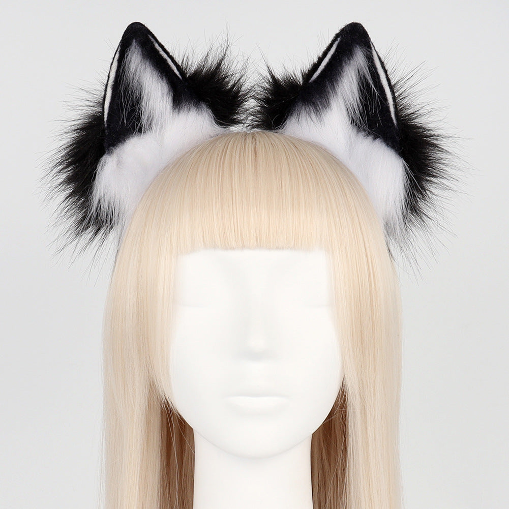 Halloween adjustable animal ear headpiece cosplay simulation fox ear hair clip accessory