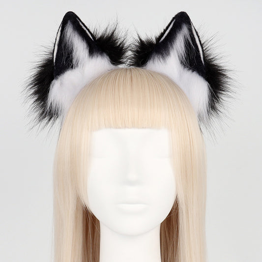 Halloween adjustable animal ear headpiece cosplay simulation fox ear hair clip accessory