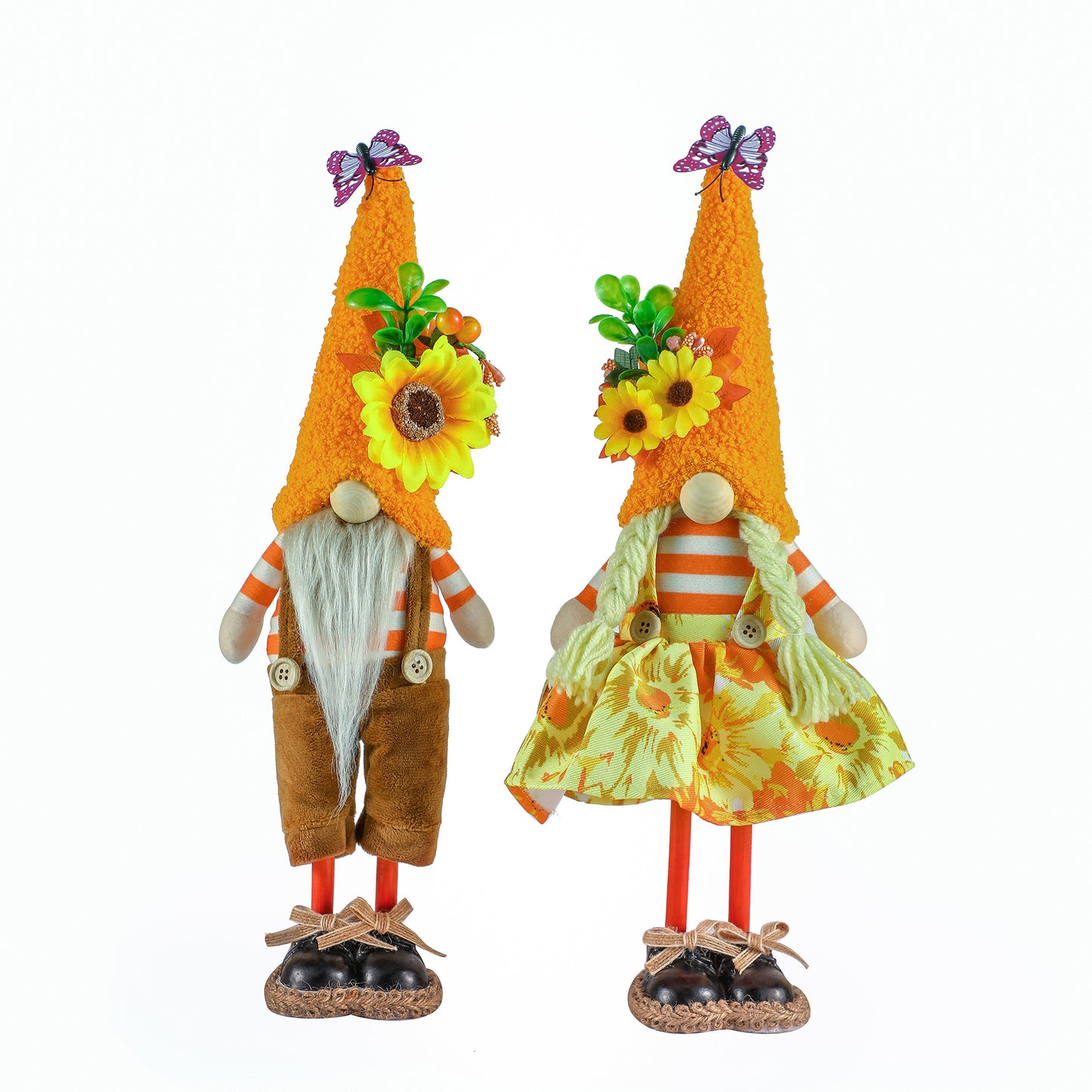 Harvest Festival Faceless Doll Decoration Thanksgiving Decorative Scarecrow Dwarf Figurine Maple Leaf Sunflower