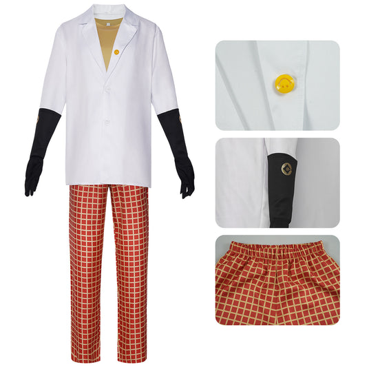 Dr. Nefario Cosplay Costume – Despicable Me | White Lab Coat, Plaid Trousers & Gloves Set | Unisex XS–3XL