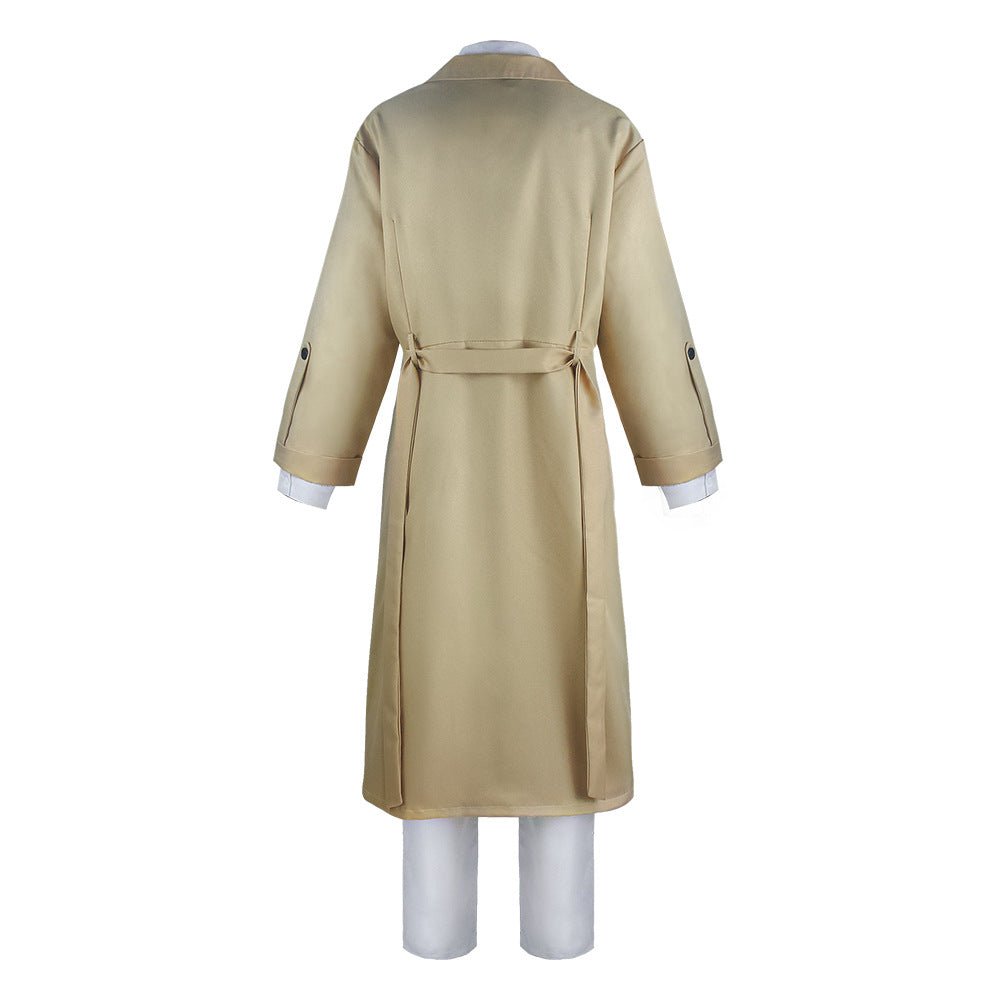 Armed Dazai Osamu Cosplay Costume – Bungo Stray Dogs | Beige Trench Coat, Black Vest, White Shirt, Trousers & Accessories | XS–3XL