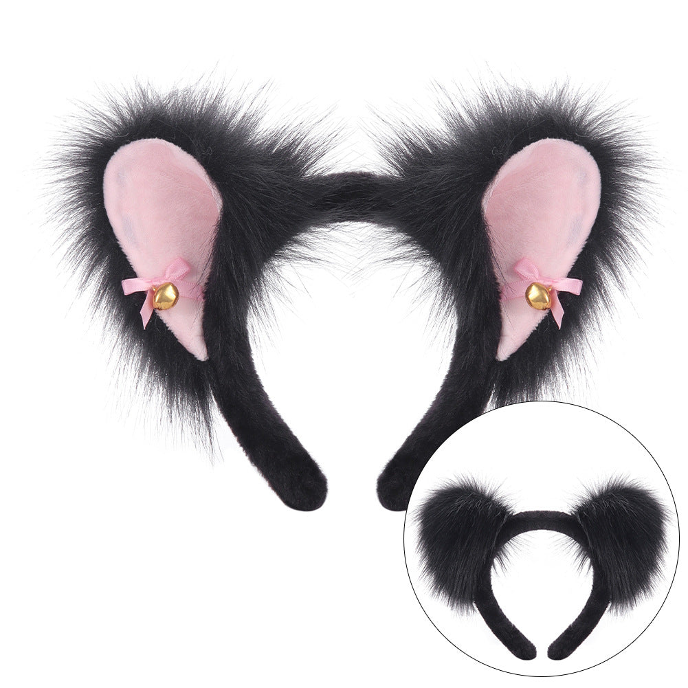 Handmade Fox Ears Headband Lolita Plush Animal Ears Cat Ears Headband Cute Live Streaming Comic Convention Hair Accessory
