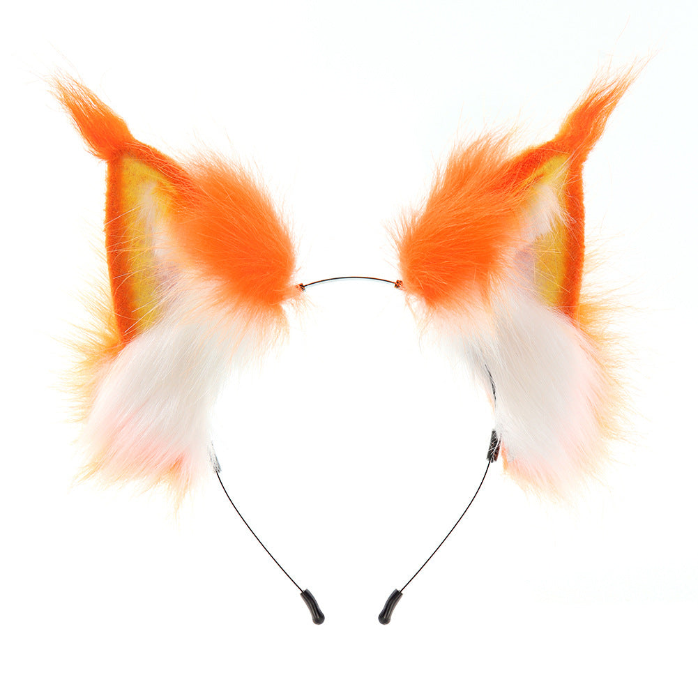 Handmade Realistic Lynx Ears Halloween Plush Headband Cosplay Hair Accessory Wildcat Ear Hair Decoration for Comic Con