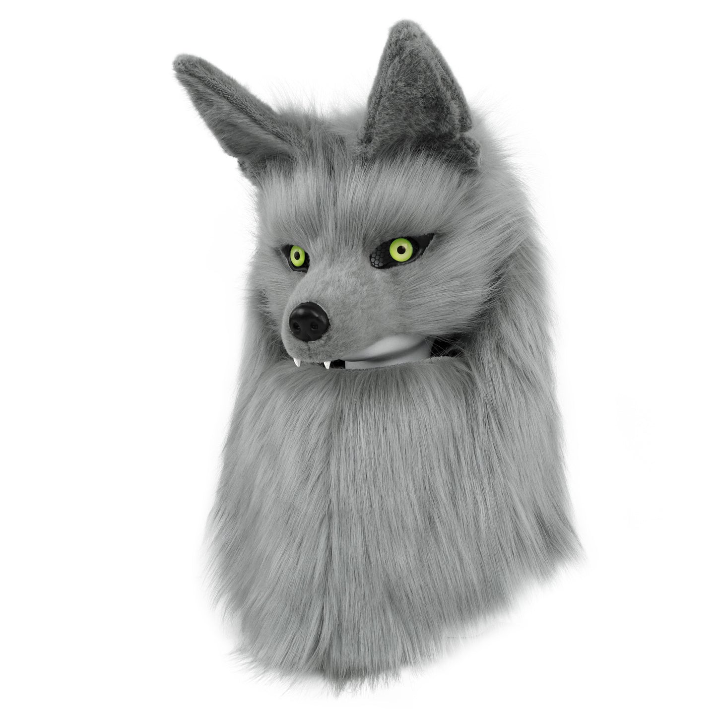 Halloween Party Faux Fur Canine Wolf Half-Face Mask Viking Medieval Costume Headpiece Prop