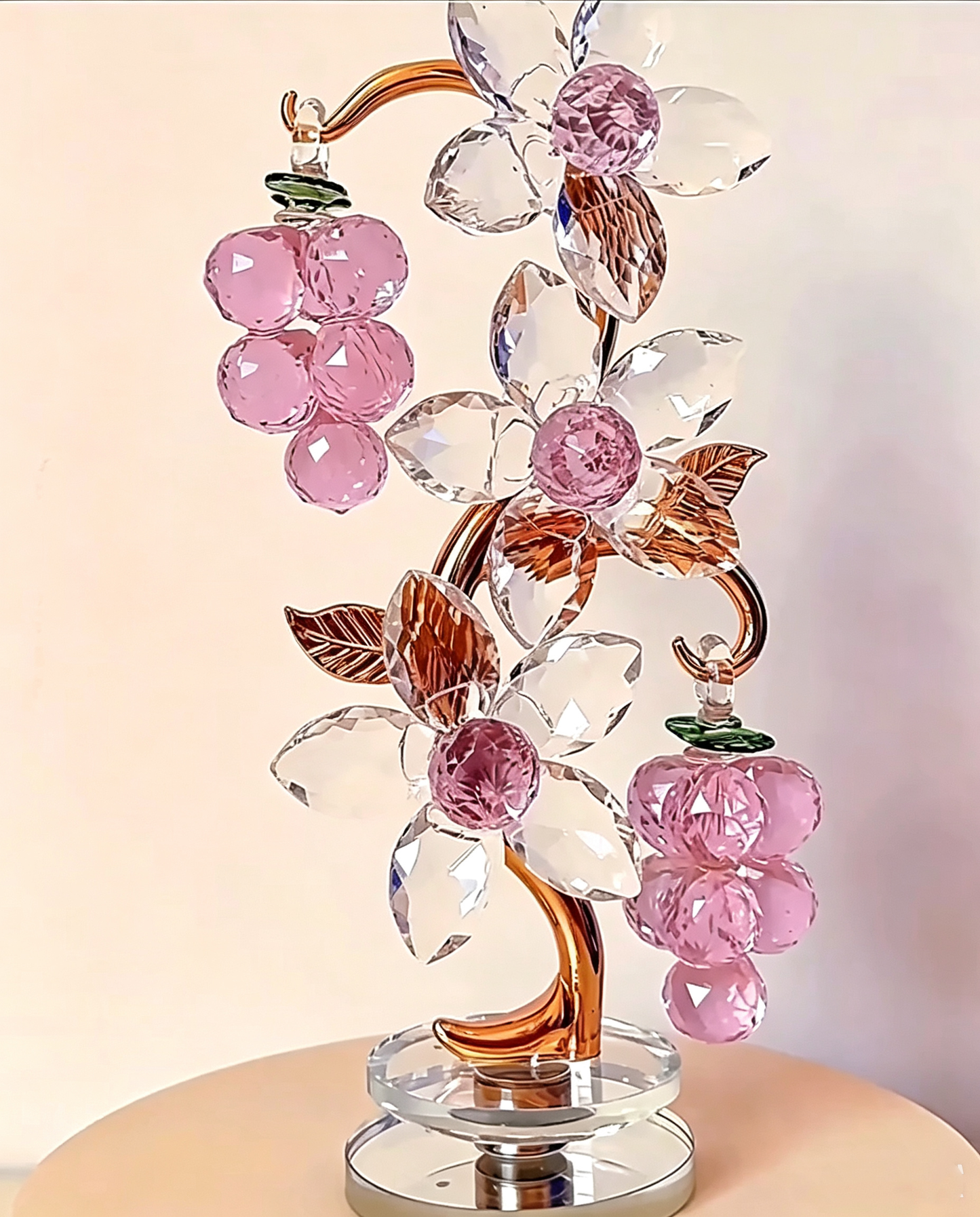 Crystal grape flower ornament
