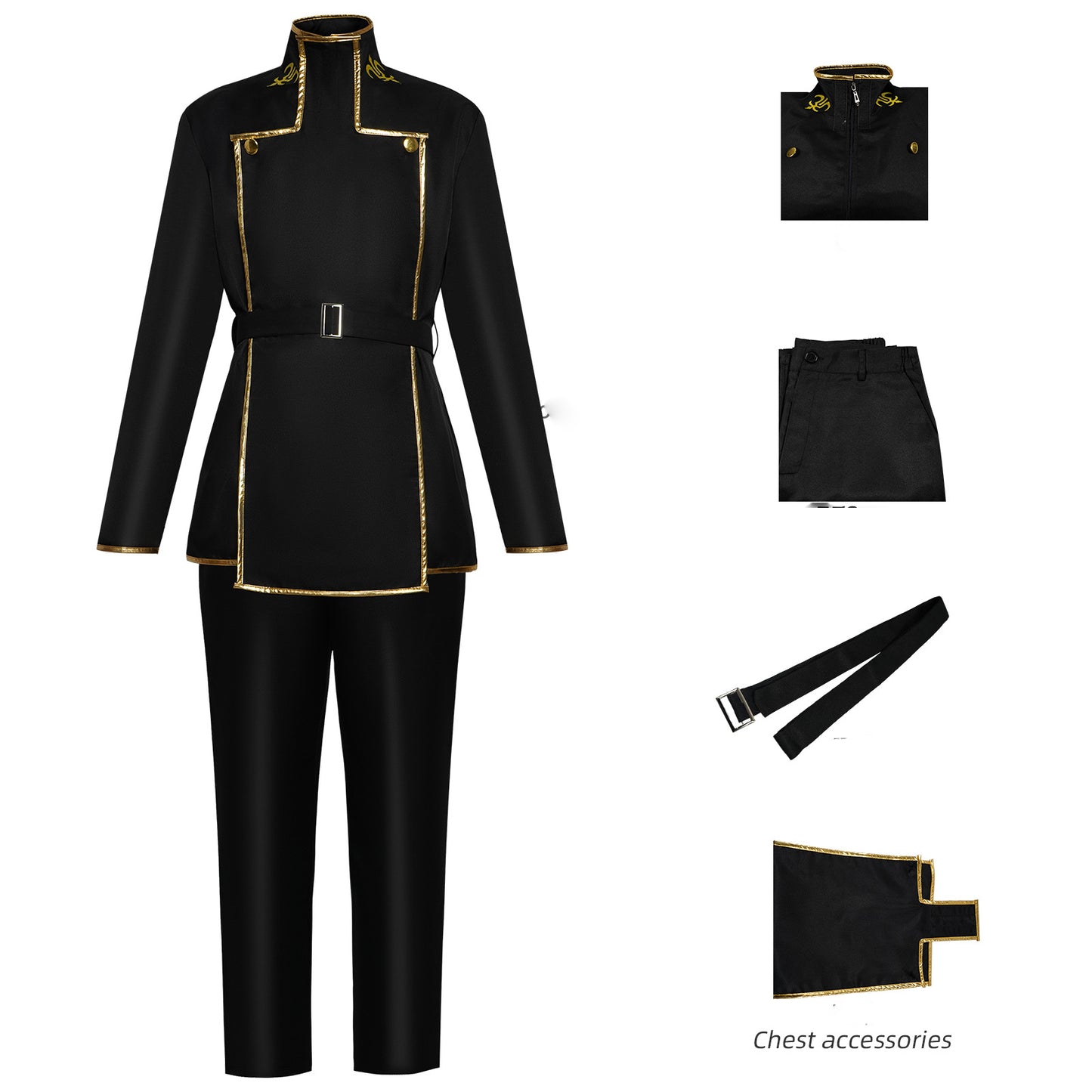 Lelouch Lamperouge Cosplay Costume – Code Geass | Black Military Uniform Set | Unisex XS–3XL