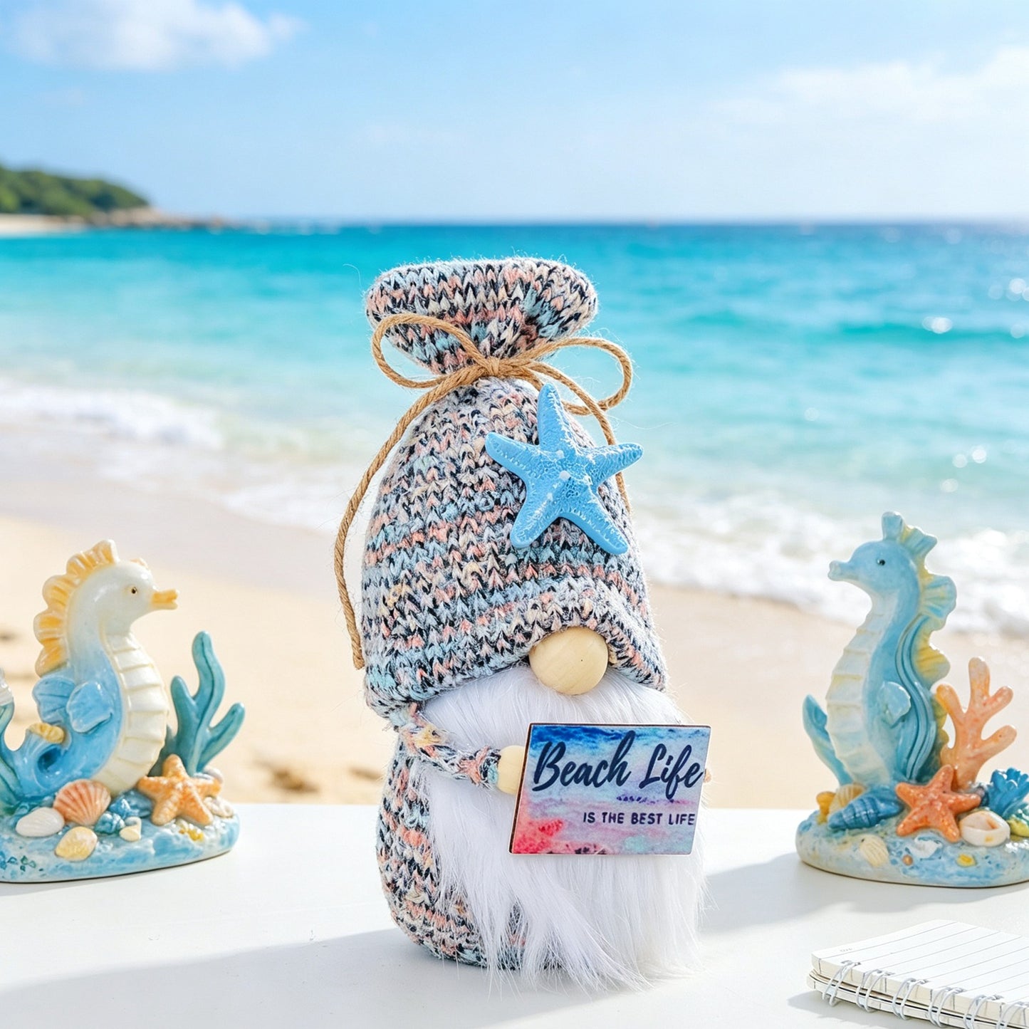 Cute Faceless Doll Knit Plaque Holder Sea Star Rudolph Gnome Doll Decoration Ornament