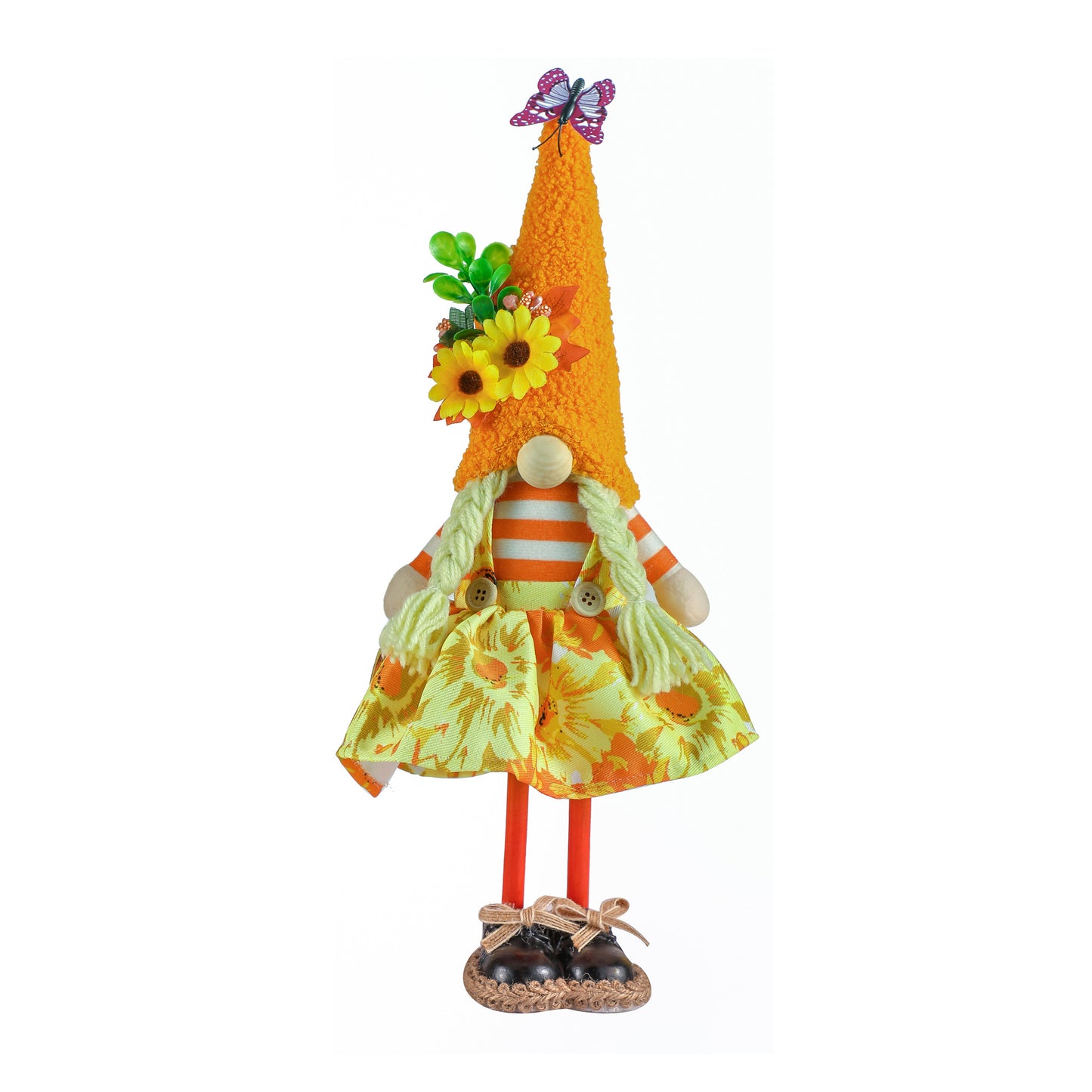 Harvest Festival Faceless Doll Decoration Thanksgiving Decorative Scarecrow Dwarf Figurine Maple Leaf Sunflower