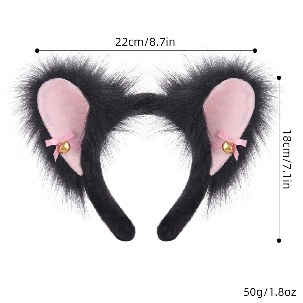 Handmade Fox Ears Headband Lolita Plush Animal Ears Cat Ears Headband Cute Live Streaming Comic Convention Hair Accessory