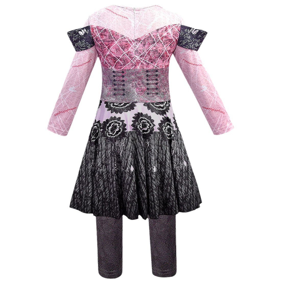 Girls' Audrey Cosplay Jumpsuit – Descendants 3 (Disney) | Pink & Black Printed Costume | Heights 120–160 cm