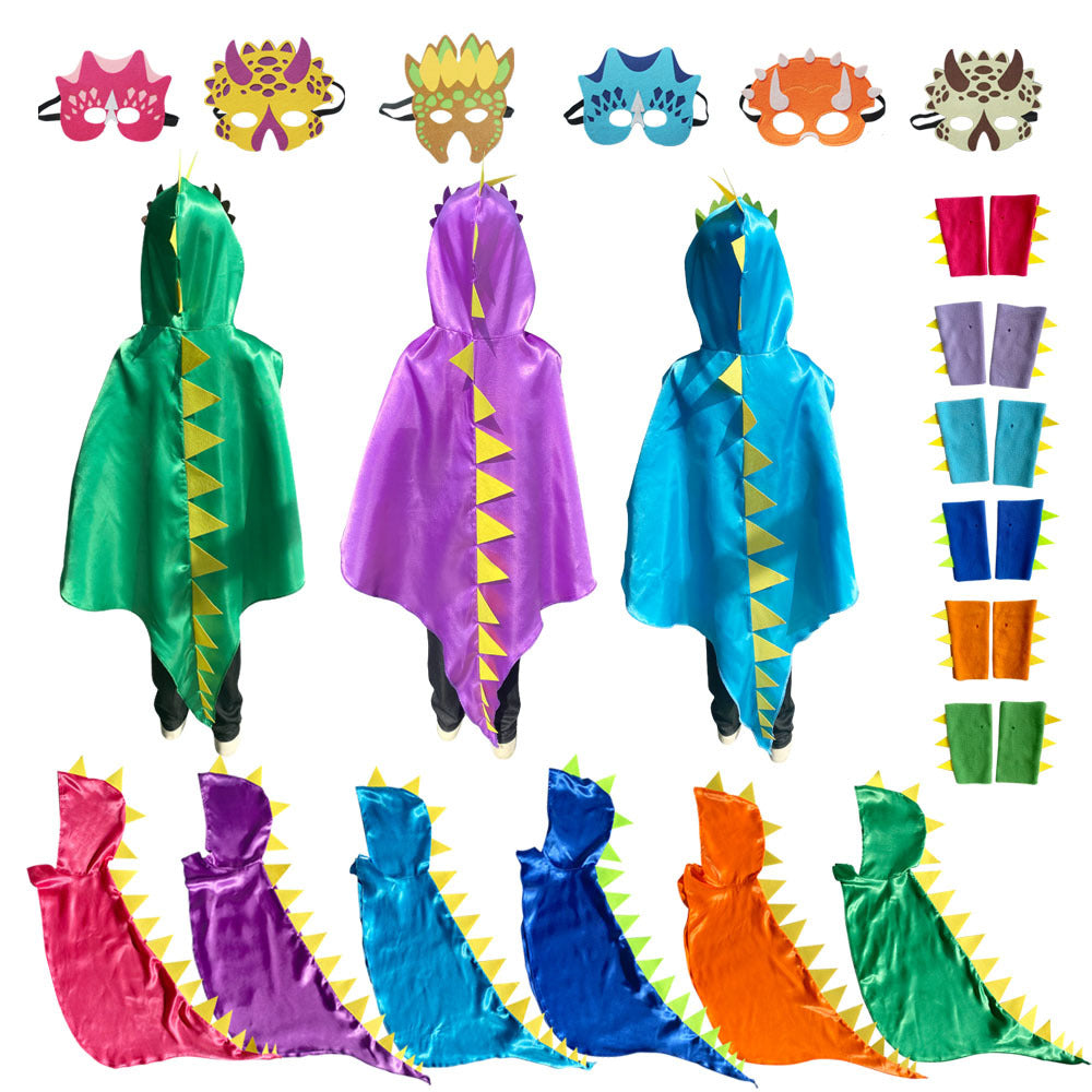 Halloween Kids Costume Children's Performance Outfit Animal Set Dinosaur Cape Costume Accessories
