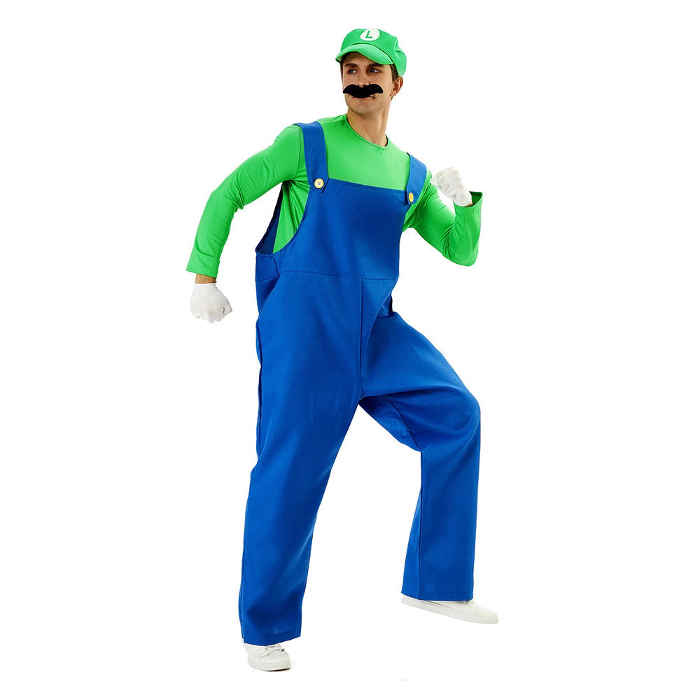 Halloween Costume Party Outfit Mario Cosplay Costume for Men and Women Adult Clothing Mario Performance Costume Wholesale