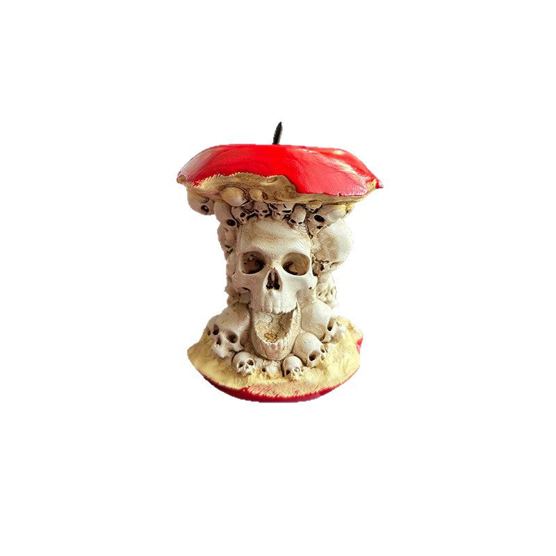 Halloween Resin Skull Apple Mini Statue Home Desktop Decoration Craft Ornament