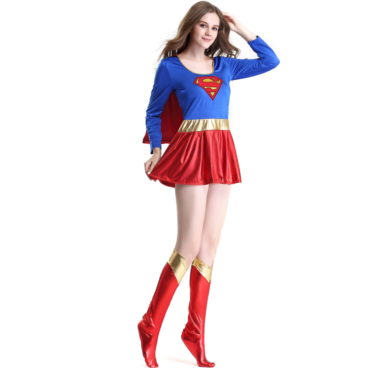 Adult Women's Halloween Costume Role Playing Supergirl Costume Stage Performance Costume