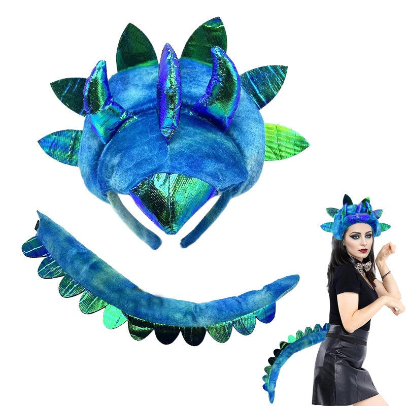 Holiday Children's Hat Hairband, Halloween Headwear, Snowflake Headband for Girls, Cute Dinosaur Christmas Party Accessory