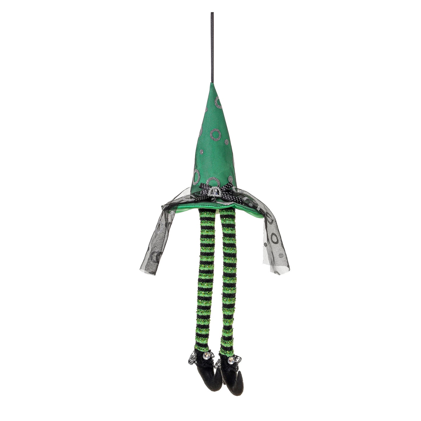 Halloween Witch Hat Window Hanging Decoration Striped Long Legs Party Atmosphere Decor for Bars and Parties
