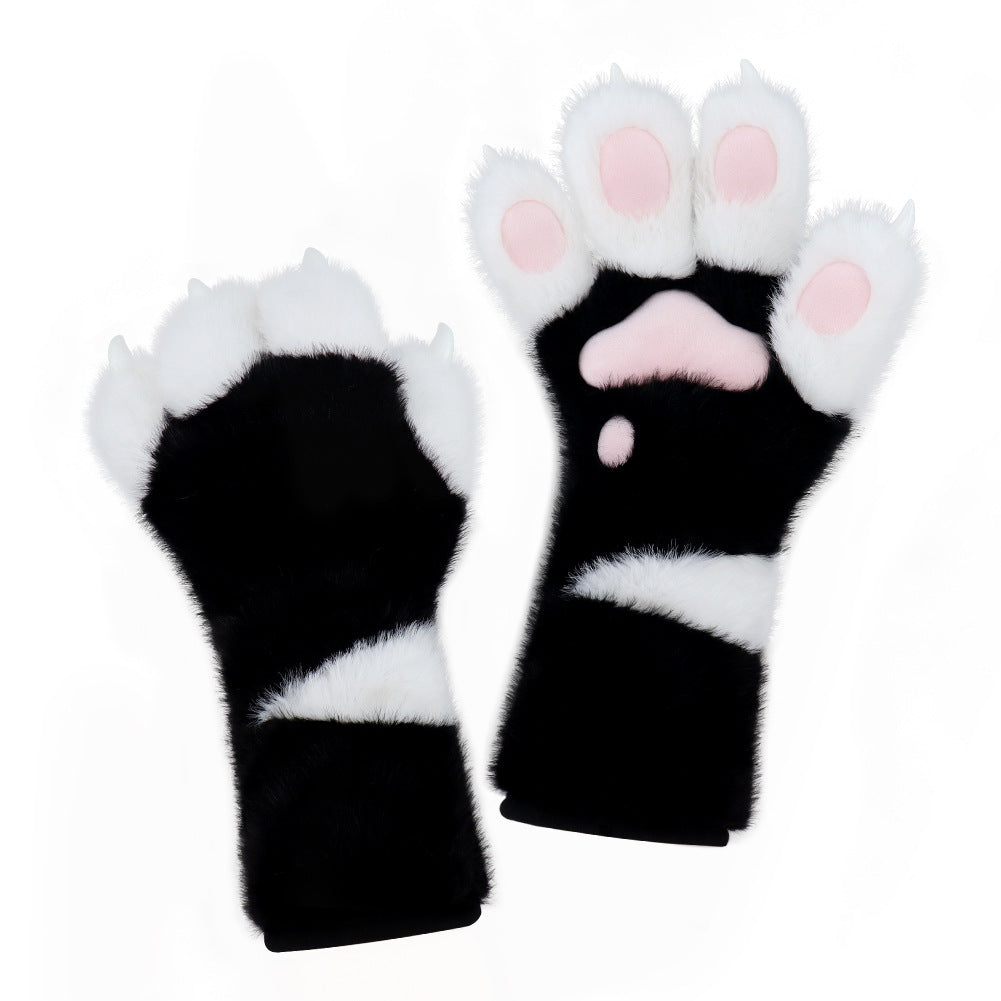 Original New Gloves Furry Handmade Beast Claw Long Style Furry Plush Gloves Halloween Cosplay Claw Prop