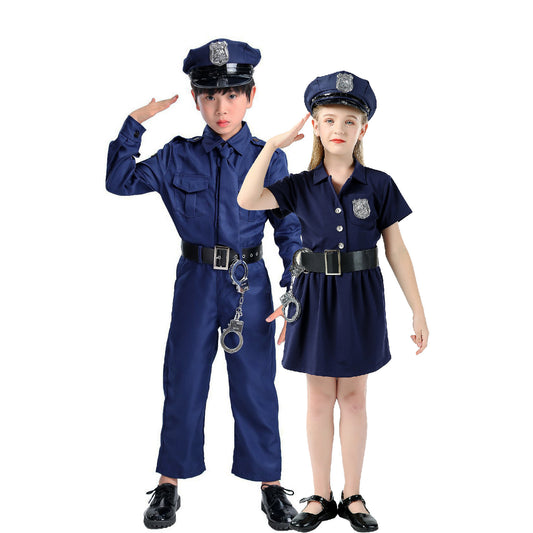 Kids' Police Officer Costume – Boys & Girls | Hat, Uniform, Belt, Handcuffs & Badge Set
