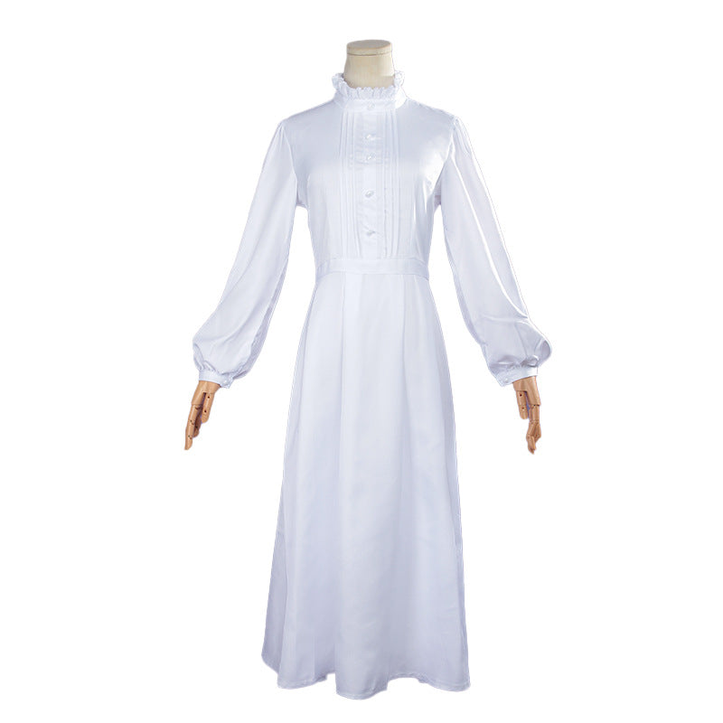 Frieren Cosplay Costume – Frieren: Beyond Journey's End | Black Hooded Coat & White Dress Set