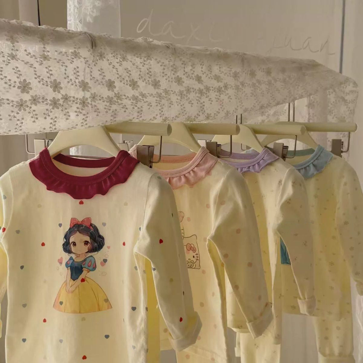 Cute Princess Children's Homewear Set Long Sleeve Long Pants Two-Piece Kids Pajamas for Girls