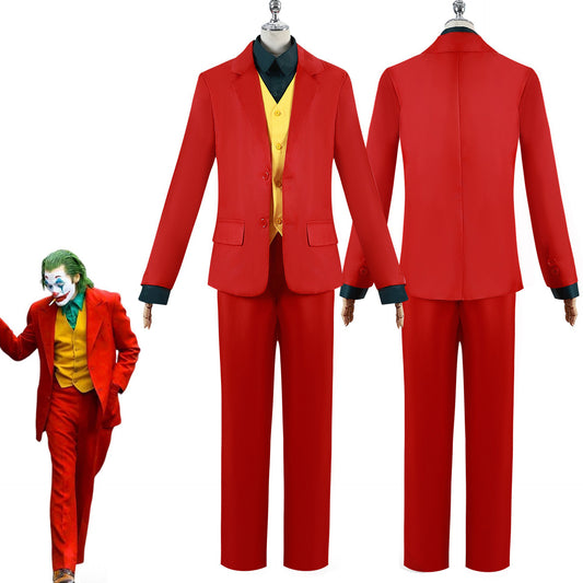 Joker Cosplay Costume – Arthur Fleck Red Suit | Joker (2019) | Red Blazer, Yellow Vest & Trousers Set | XS–3XL