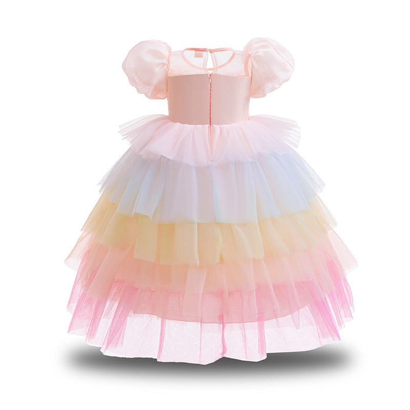 Halloween Charming Summer Dress for Girls, New Colorful Tutu Princess Dress, Birthday Formal Dress, Performance Dress