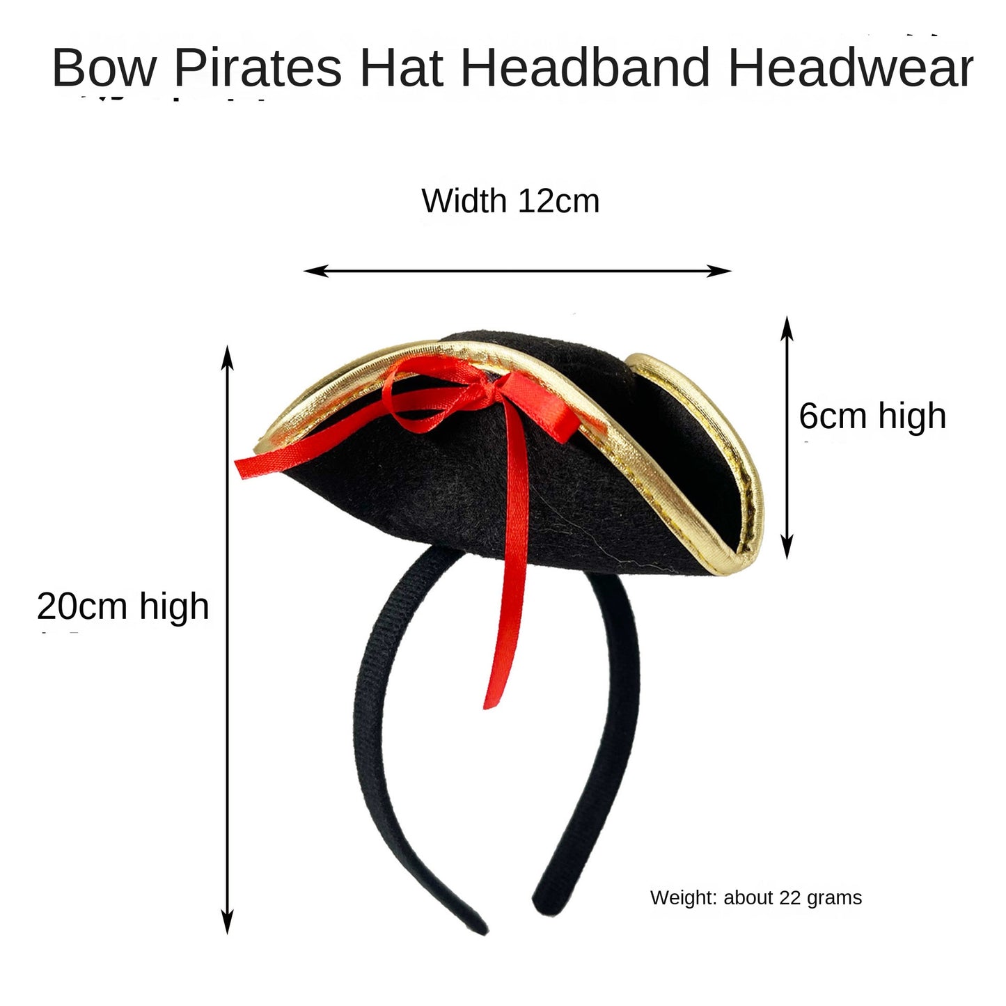 Halloween Headband Hair Accessory for Festival Party Performance Costume Pirate Hat Headwear Pet Headband