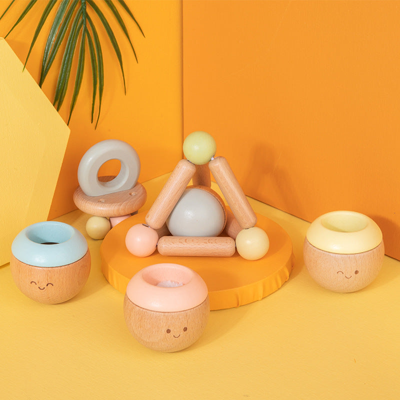 Wooden Toys Sensory Touch Toys Soothe Baby Early Education Puzzle Exercise Grasping Perception Touch Parent-Child Toys