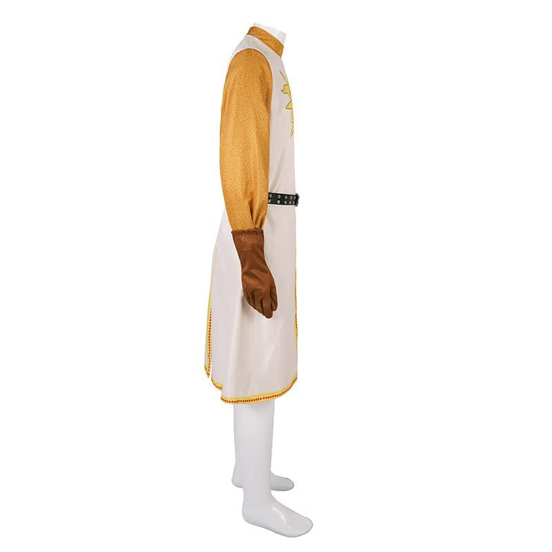 Monty Python Knight of the Round Table Cosplay Costume – White Sun Tabard, Gold Undershirt & Belt | XS–3XL