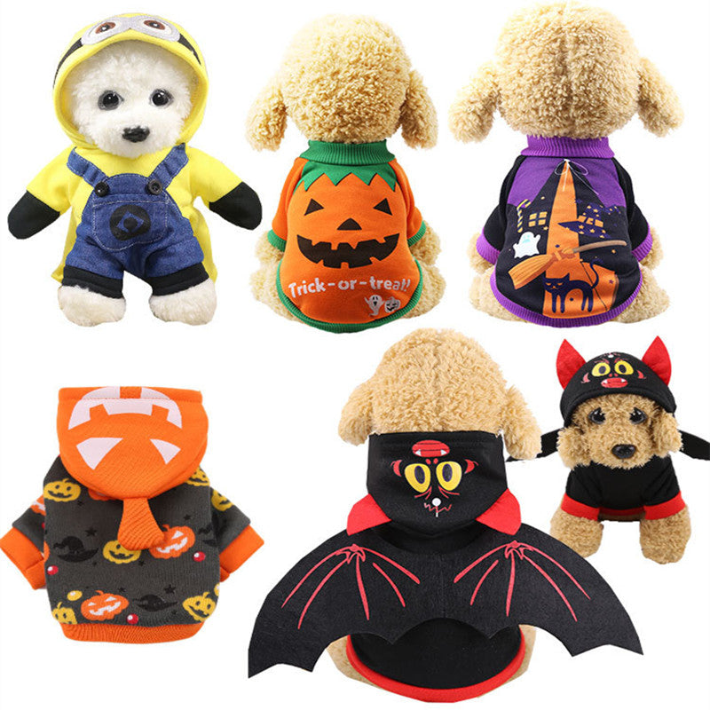 Halloween Pet Costume – Angel & Cartoon Print Jacket for Cats & Dogs | 16 Colors | XS–XXL