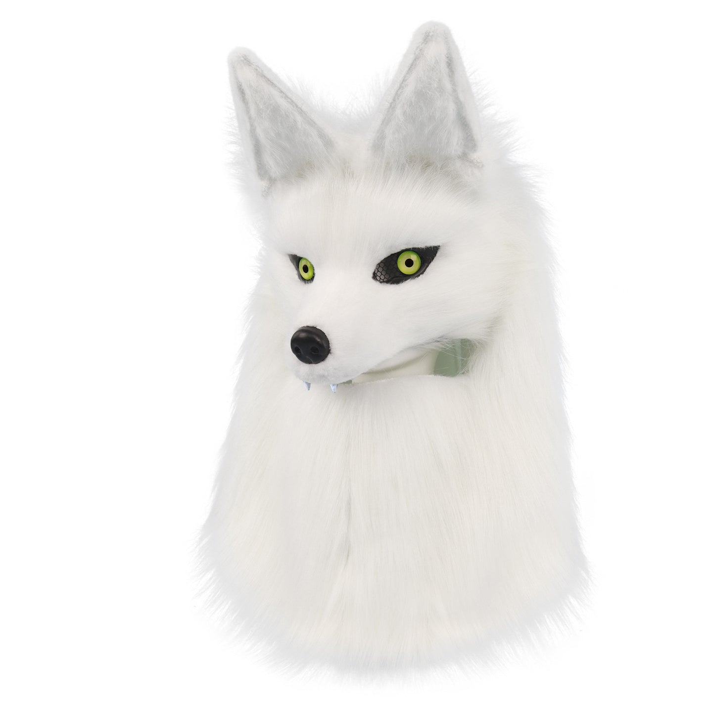 Halloween Party Faux Fur Canine Wolf Half-Face Mask Viking Medieval Costume Headpiece Prop