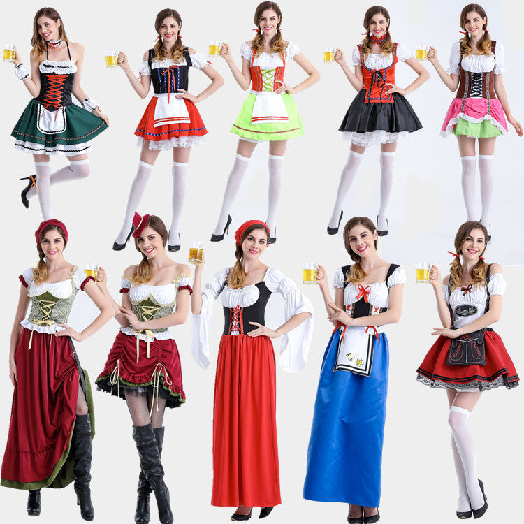 Halloween Oktoberfest Costume Dingdong Outfit Qingdao Beer Festival Costume Beer Girl Costume Stage Wear Drop Shipping