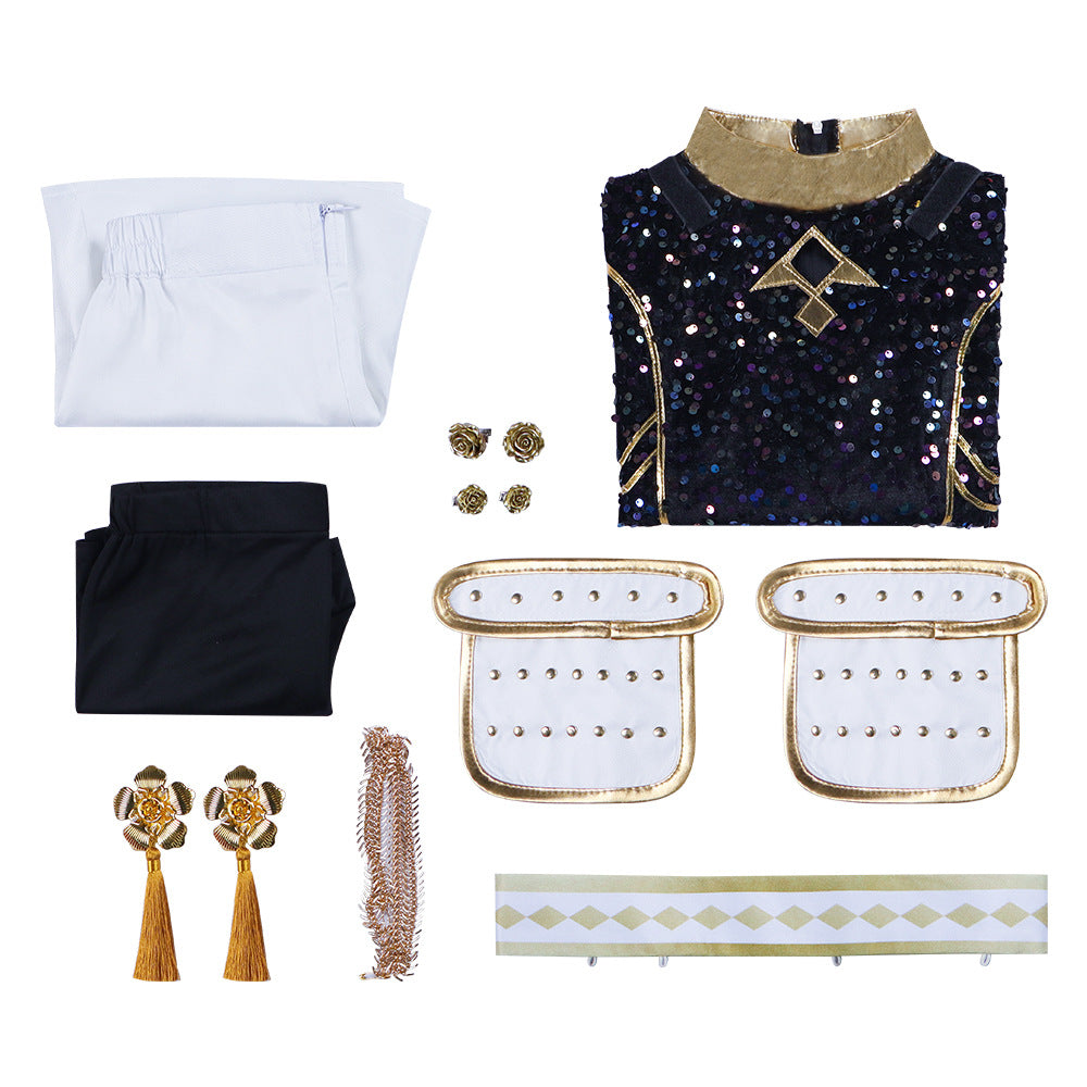 Lumi, Zoe & Mira Cosplay Costume – Wuthering Waves | Black Sequin Military Stage Outfit | Adults & Kids