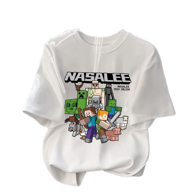 Genius Whale Kids T-Shirt Summer Boy Trendy Printed Short Sleeve Inner Wear Baby Toddler Stylish Layering Top