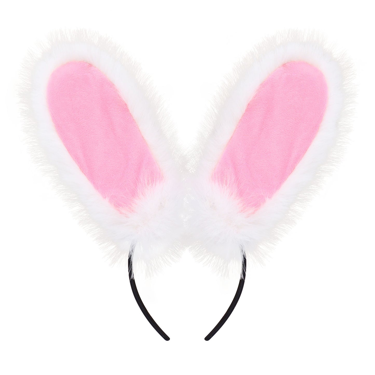 Handmade Rabbit Ear Headband, Fluffy Animal Ears Hair Accessory for Cosplay, Convention, Live Streaming Props