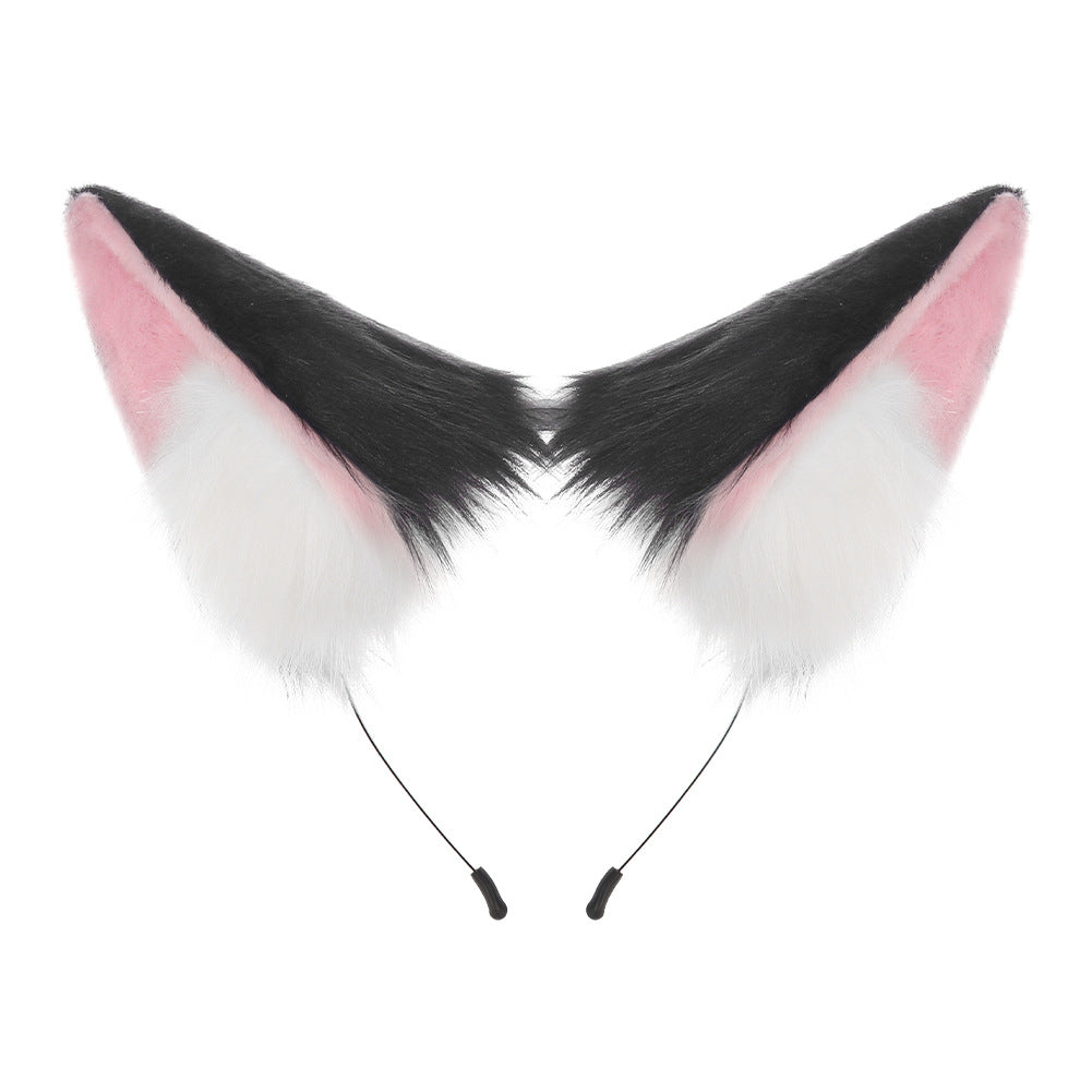 Halloween Plush Cat Girl Ears Realistic Fox Headpiece Cosplay Prop Handmade Animal Ears Hairband Comic Convention Hair Accessory