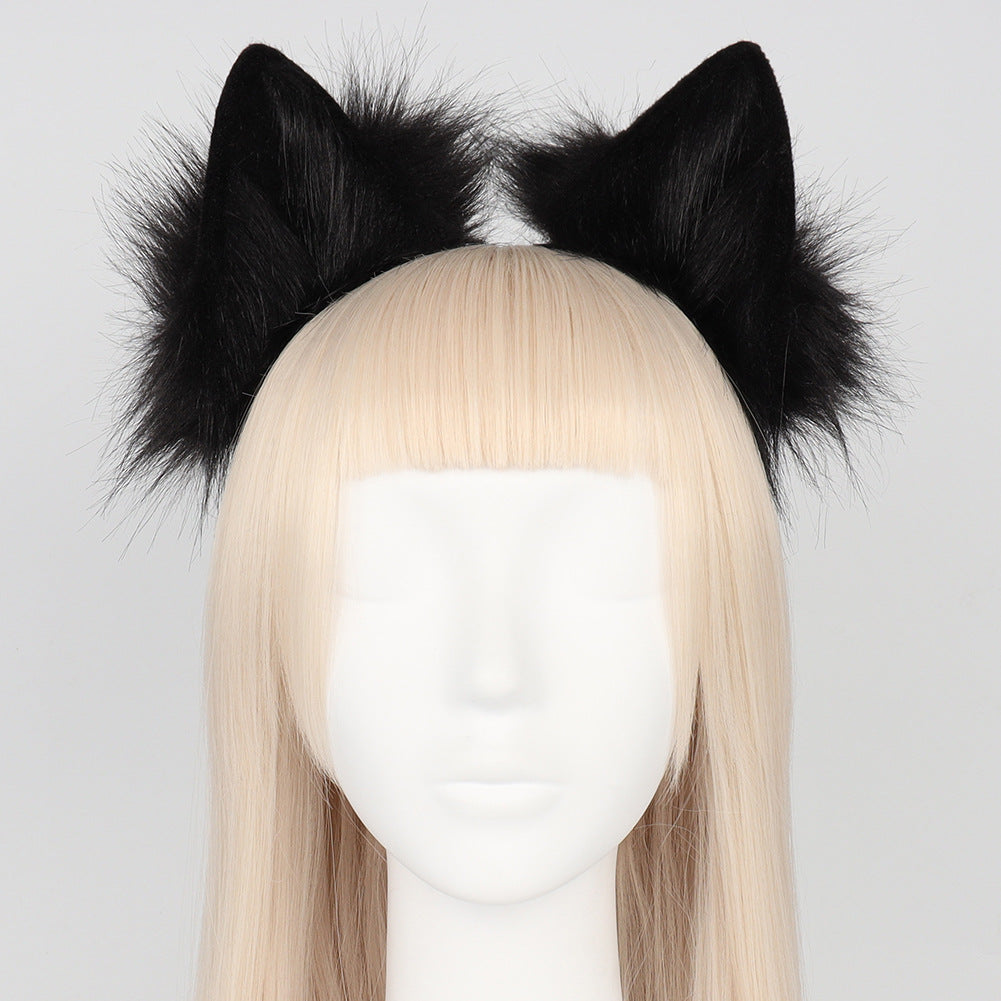 Halloween adjustable animal ear headpiece cosplay simulation fox ear hair clip accessory